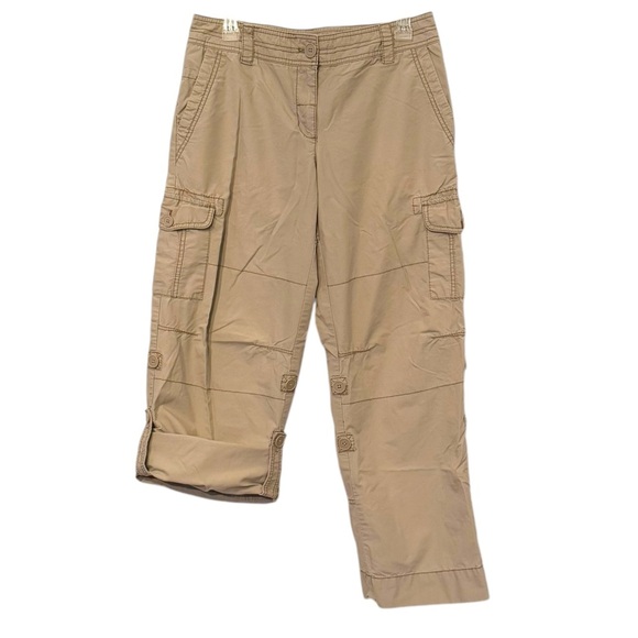 LOFT Sz 6 Julie Fit Tan Wide Leg
Convertible Cargo Pants 3 Adjustable Lengths - Picture 2 of 7